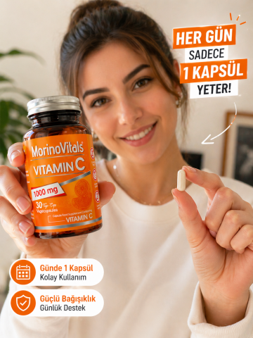 Morinovitals C Vitamini 1000 Mg 30 Vegan Kapsül | Glutensiz, Aromasız