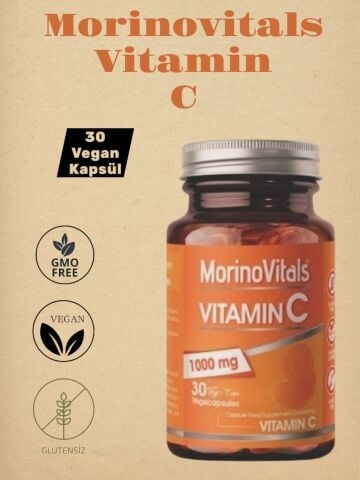 Morinovitals C Vitamini 1000 Mg 30 Vegan Kapsül | Glutensiz, Aromasız