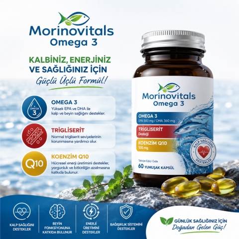 Morinovitals Omega 3 CO-Q10 Triglyceride 60 Soft Kapsül